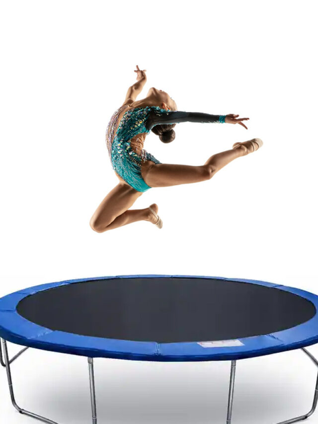 Gymnastics Game With A Sport Trampoline