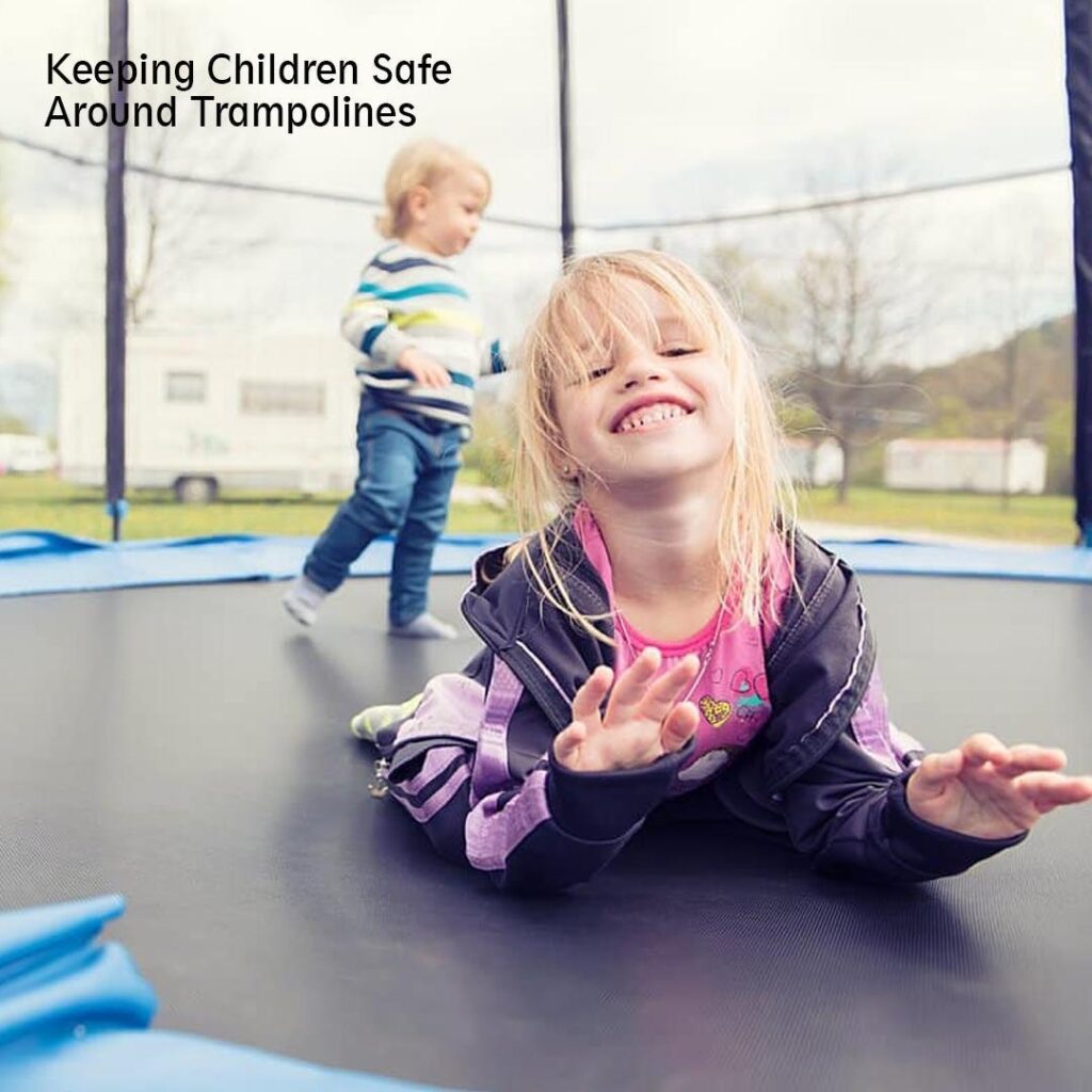 Little Girl and Boy Enjoying on Trampoline with enclosure - supertramp.co.uk