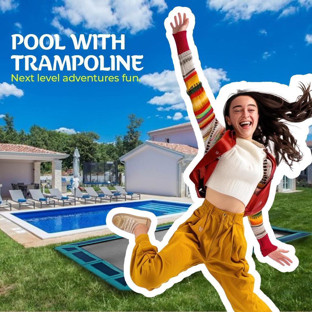 trampoline with pool