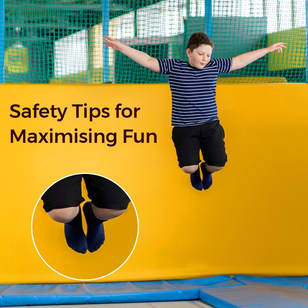 Small Boy with Trampoline Socks Jumping at Trampoline Park - supertramp.co.uk