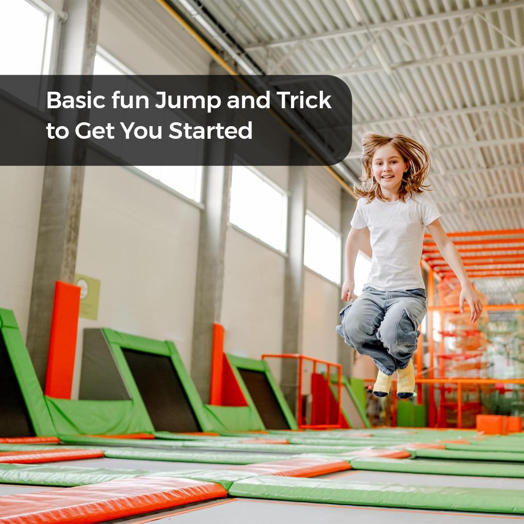 Little Girl Jumping on Trampoline at Trampoline Park - supertramp.co.uk